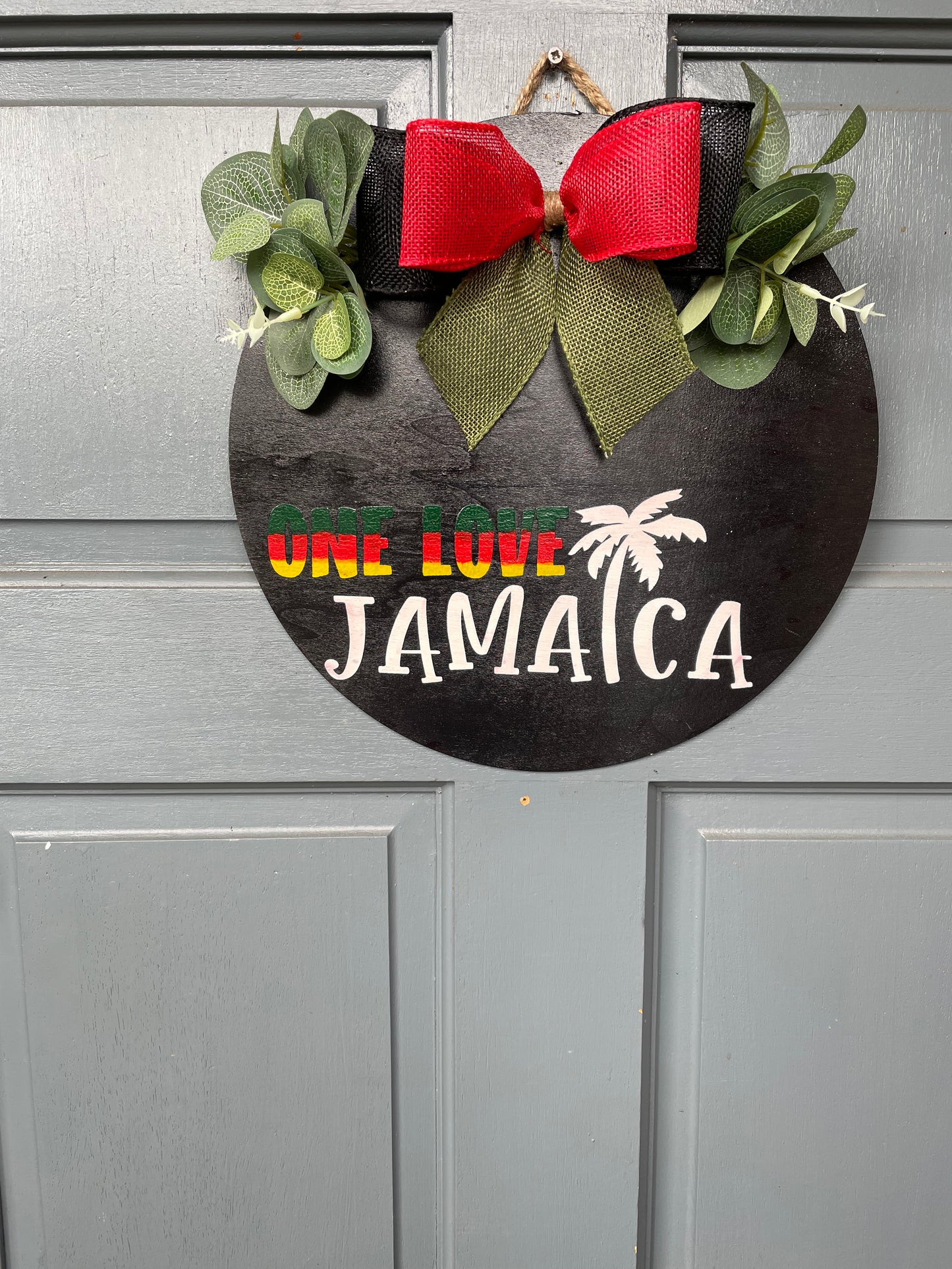 One Love Jamaica Door Wreath