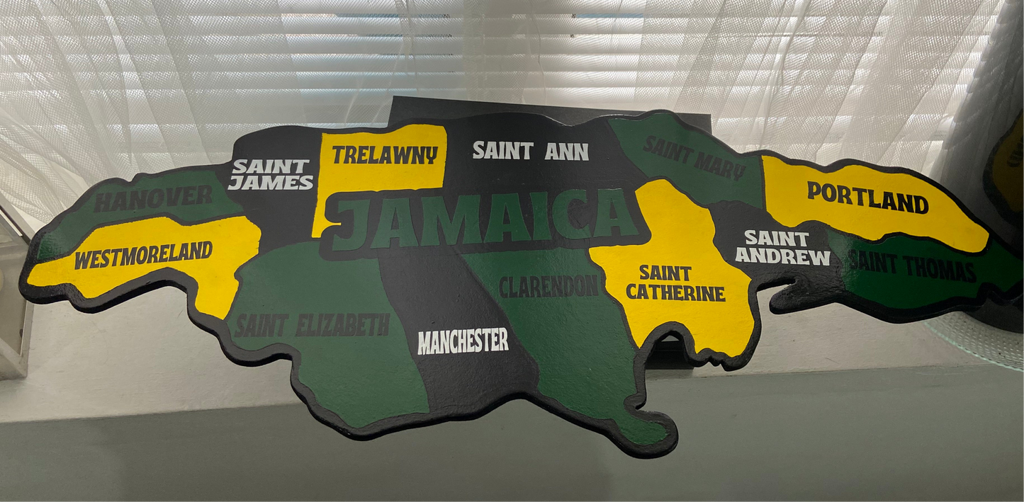Map of Jamaica with Parishes
