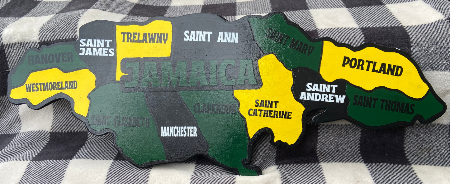 Map of Jamaica with Parishes