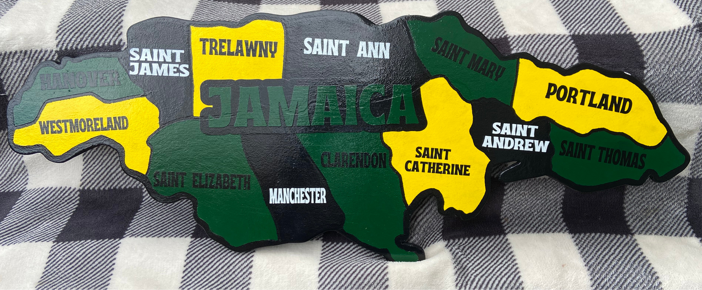 Map of Jamaica with Parishes
