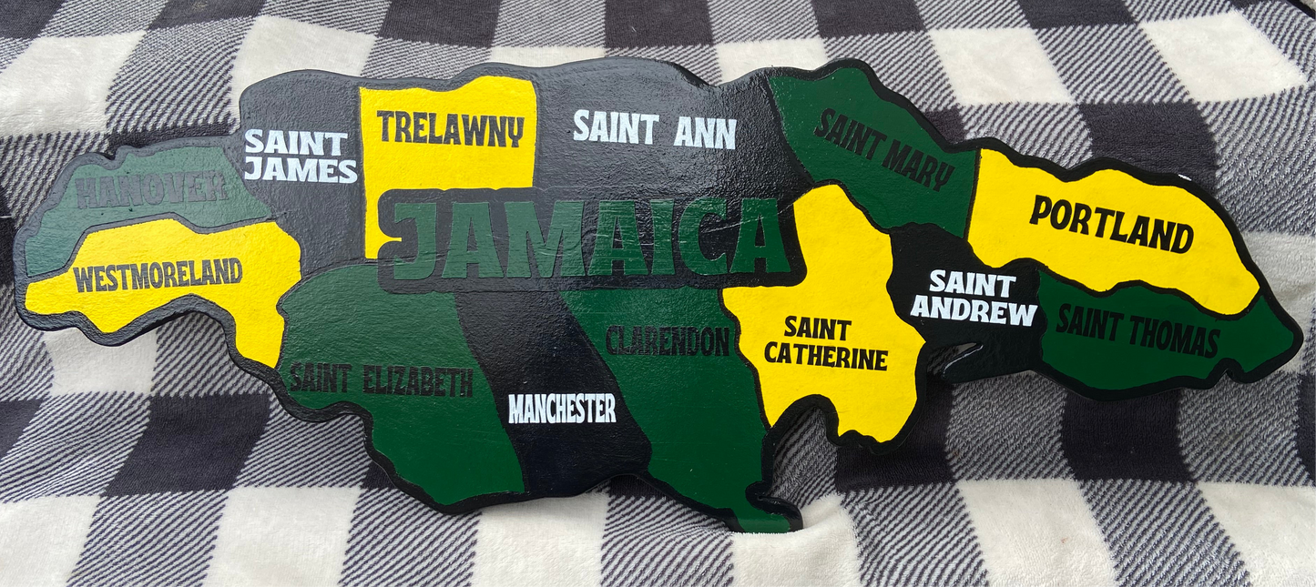 Map of Jamaica with Parishes