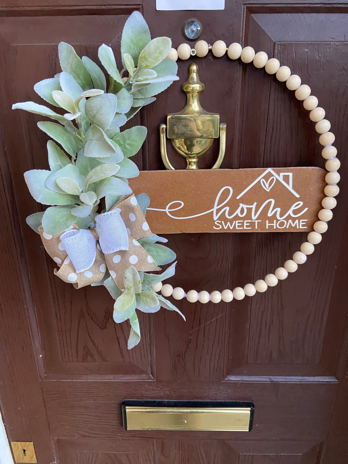 Home Sweet Home Beaded Doorwreath