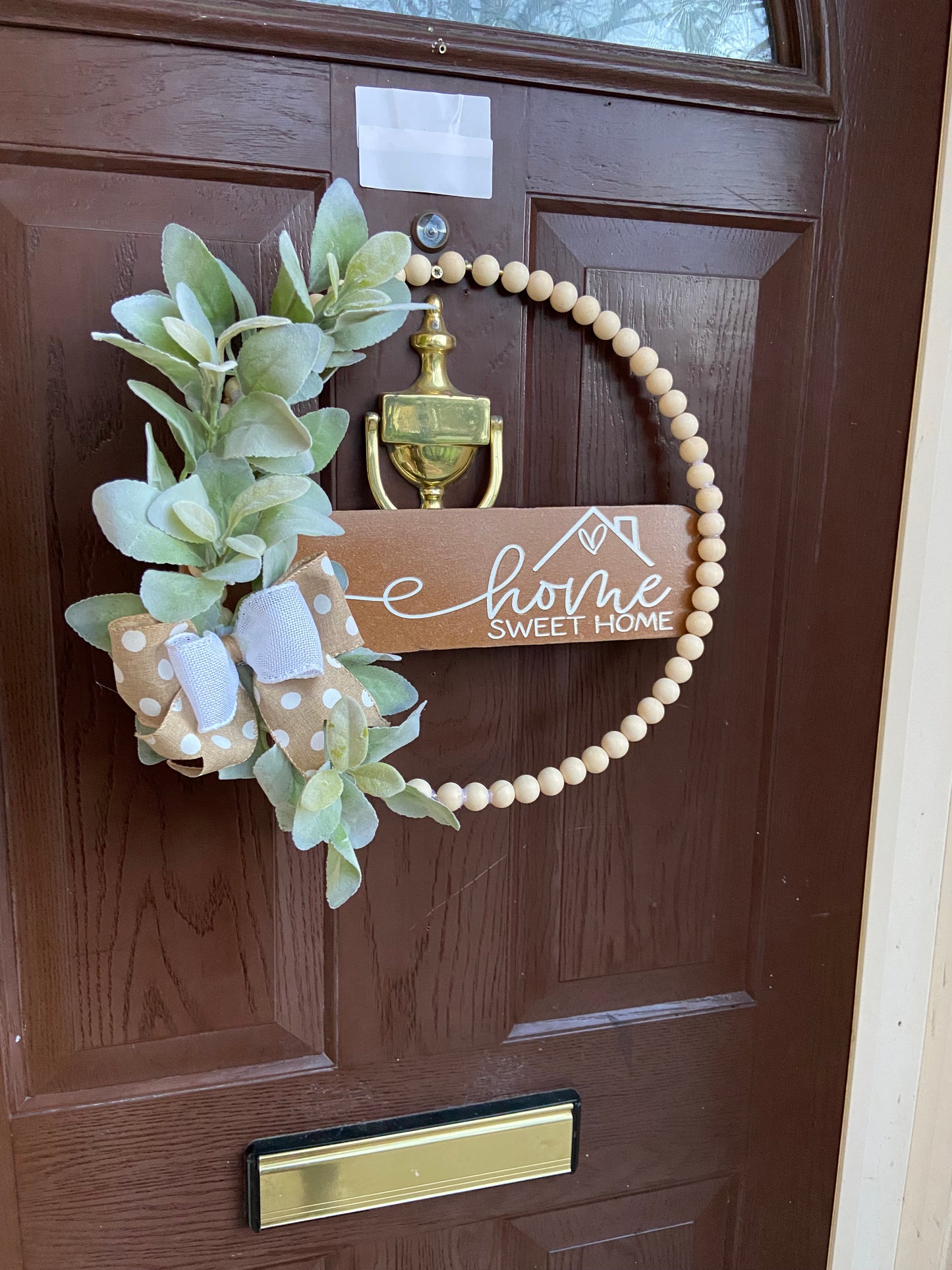 Home Sweet Home Beaded Doorwreath