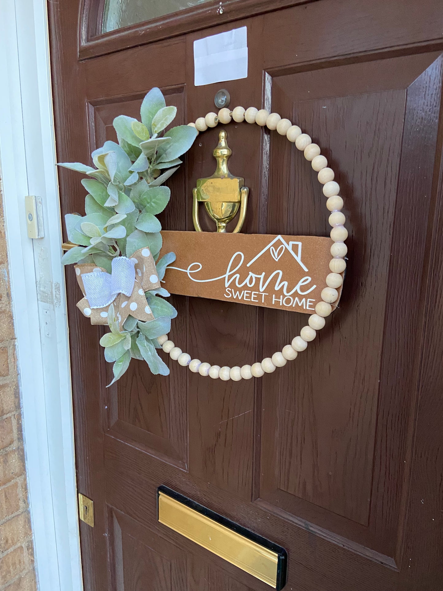 Home Sweet Home Beaded Doorwreath