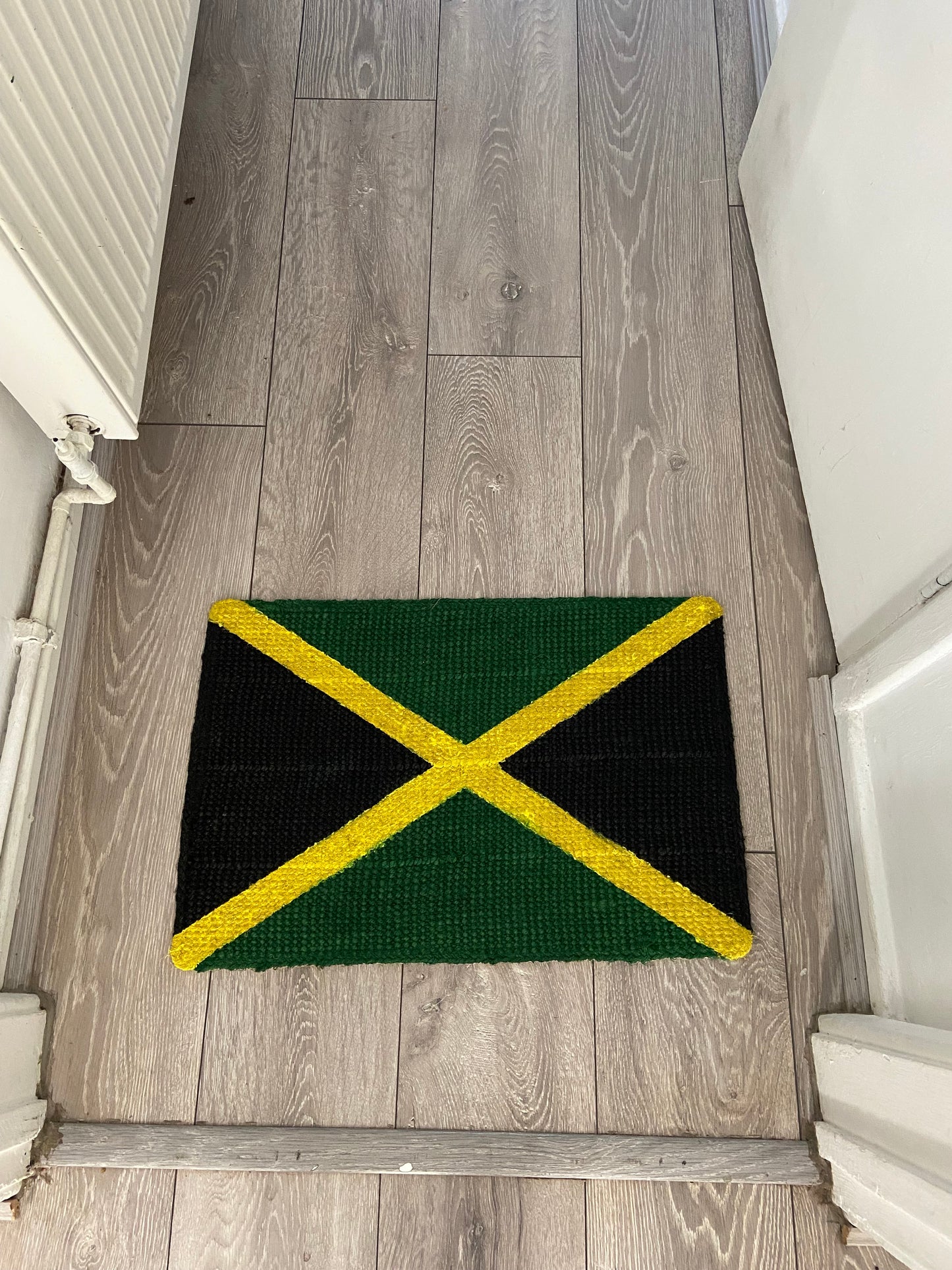 Flat Woven Jamaican Flag Doormat
