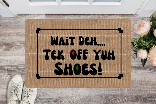 Flat Woven Wait Deh Doormat