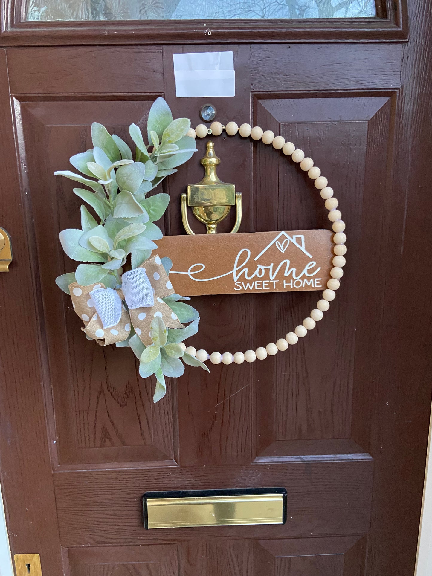 Home Sweet Home Beaded Doorwreath