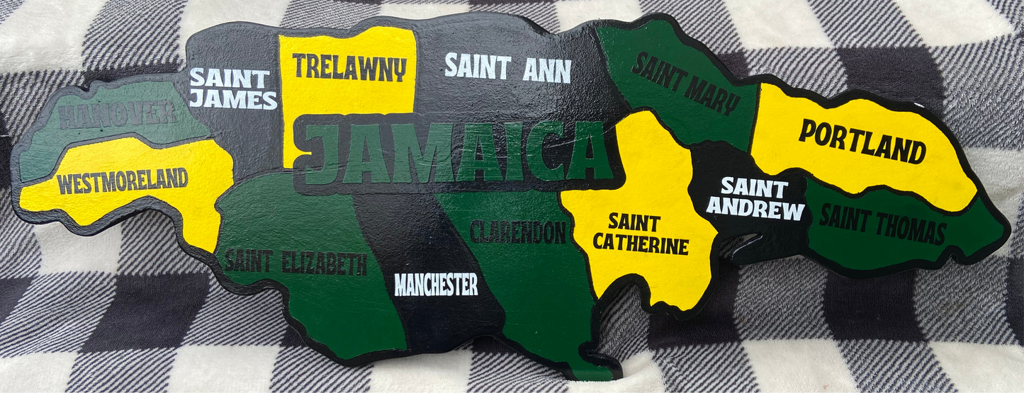 Map of Jamaica with Parishes