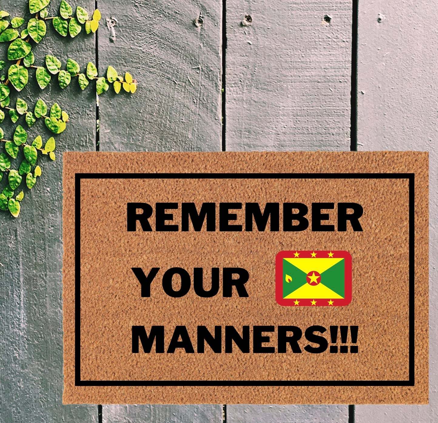 Grenada Remember Your Manners Doormat