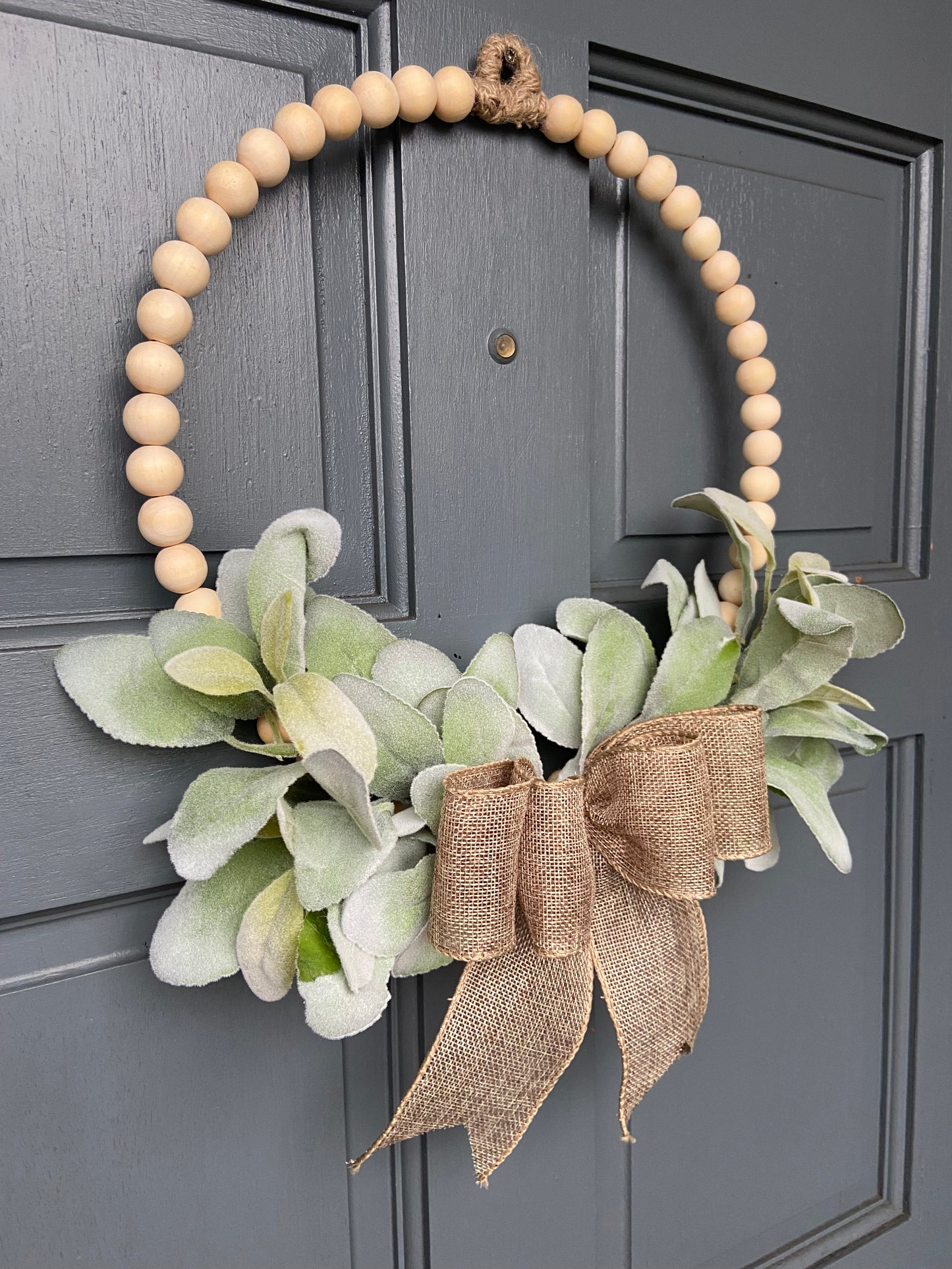 Wooden Bead Door Wreath