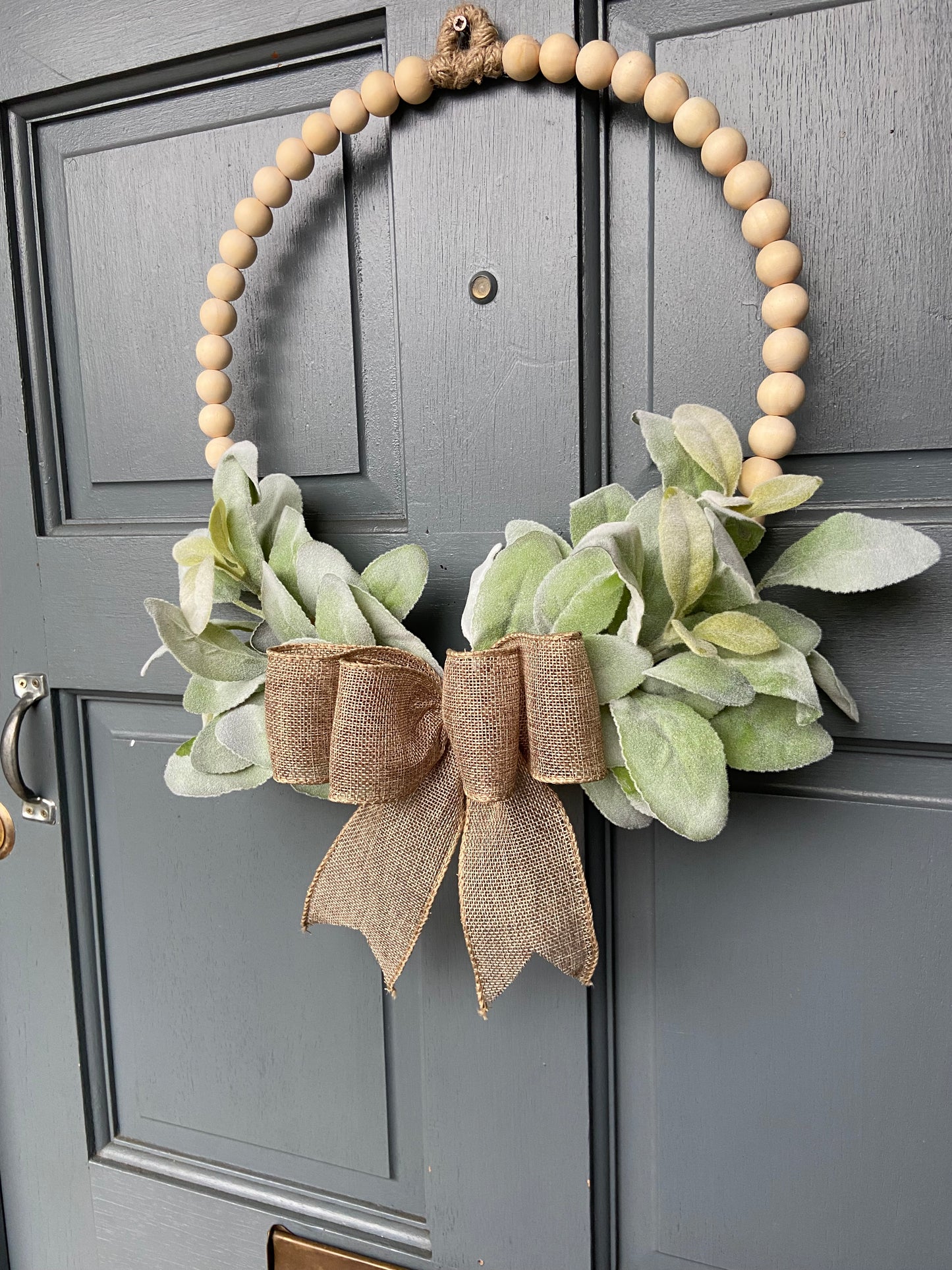 Wooden Bead Door Wreath