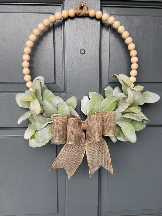 Wooden Bead Door Wreath