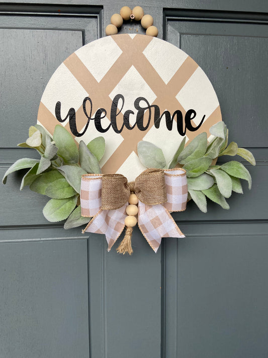 Wooden Door Wreath