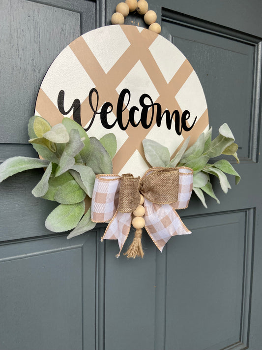 Wooden Door Wreath