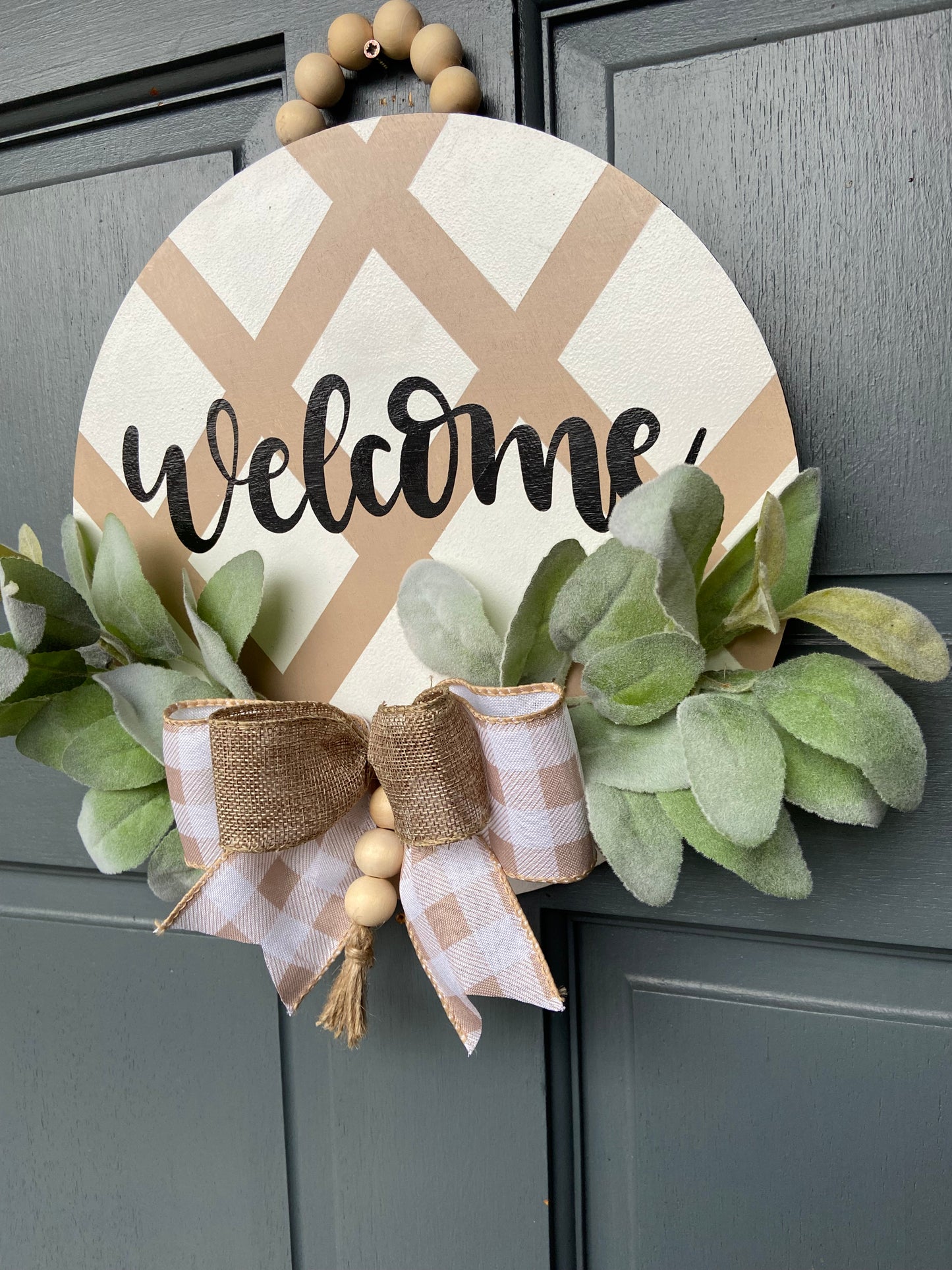 Wooden Door Wreath