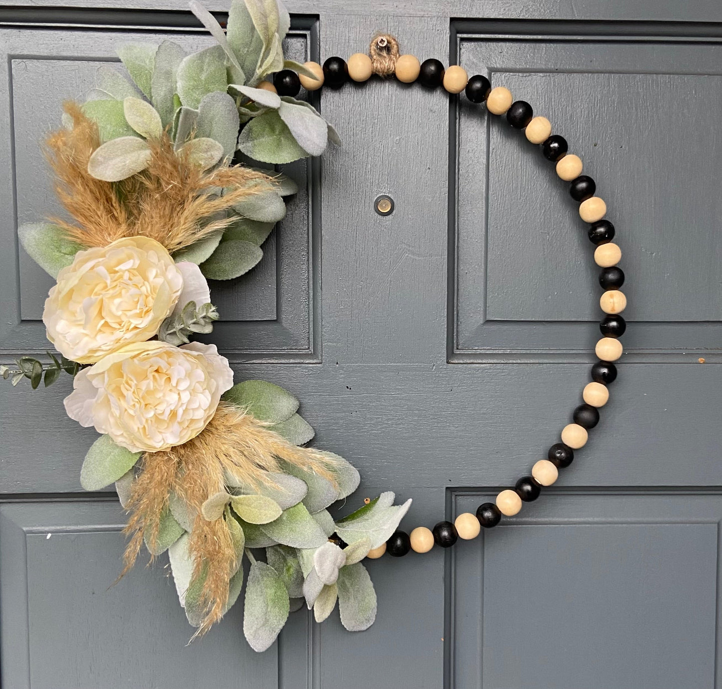 Wooden Bead Door Wreath