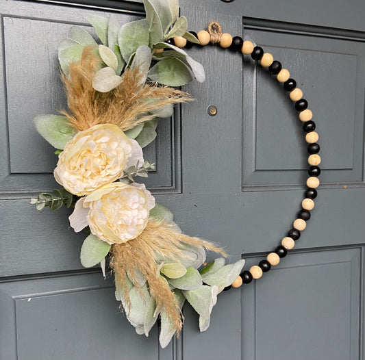 Wooden Bead Door Wreath