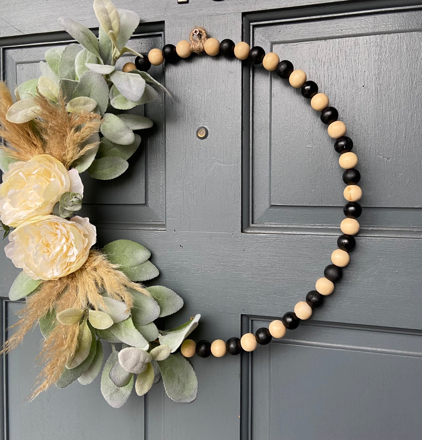 Wooden Bead Door Wreath