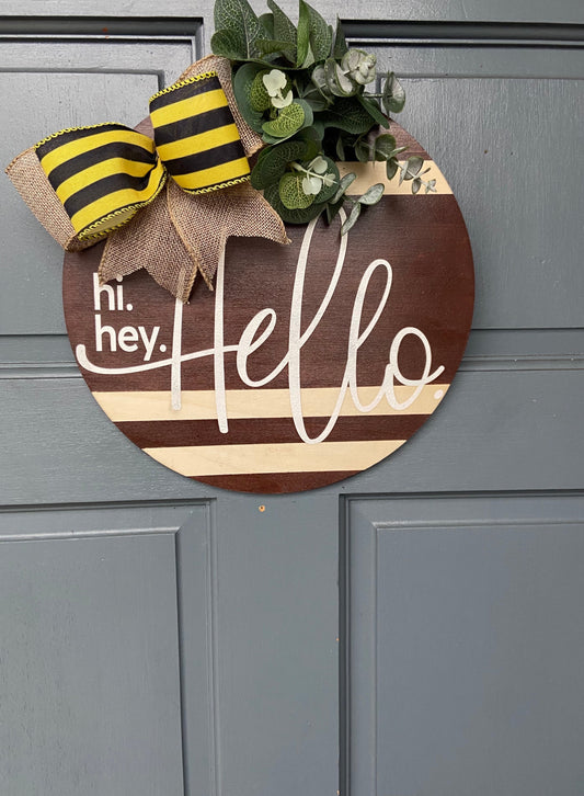 Wooden Door Wreath