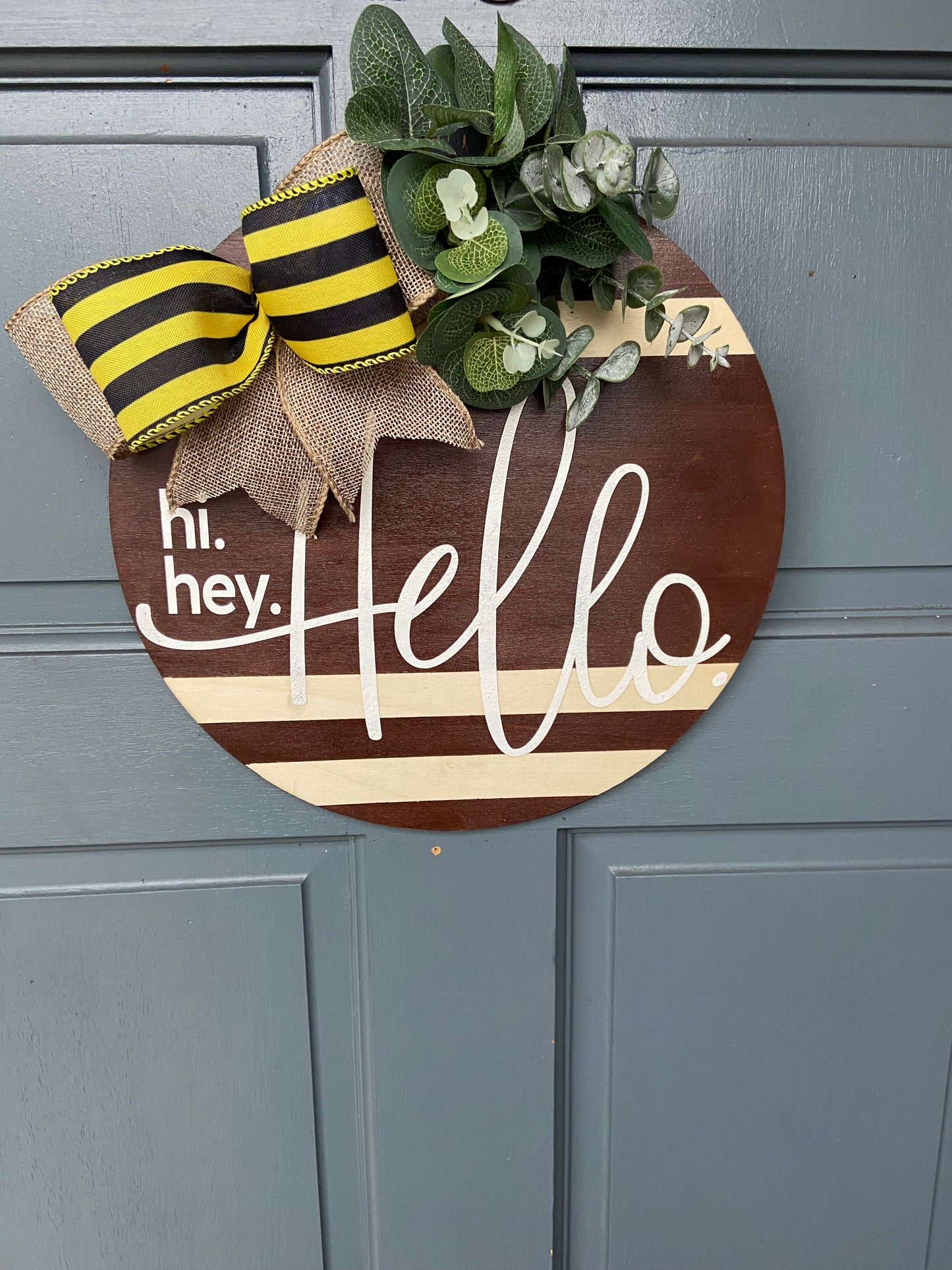 Wooden Door Wreath