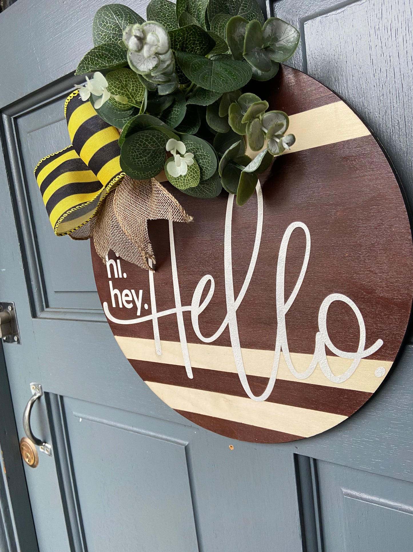 Wooden Door Wreath