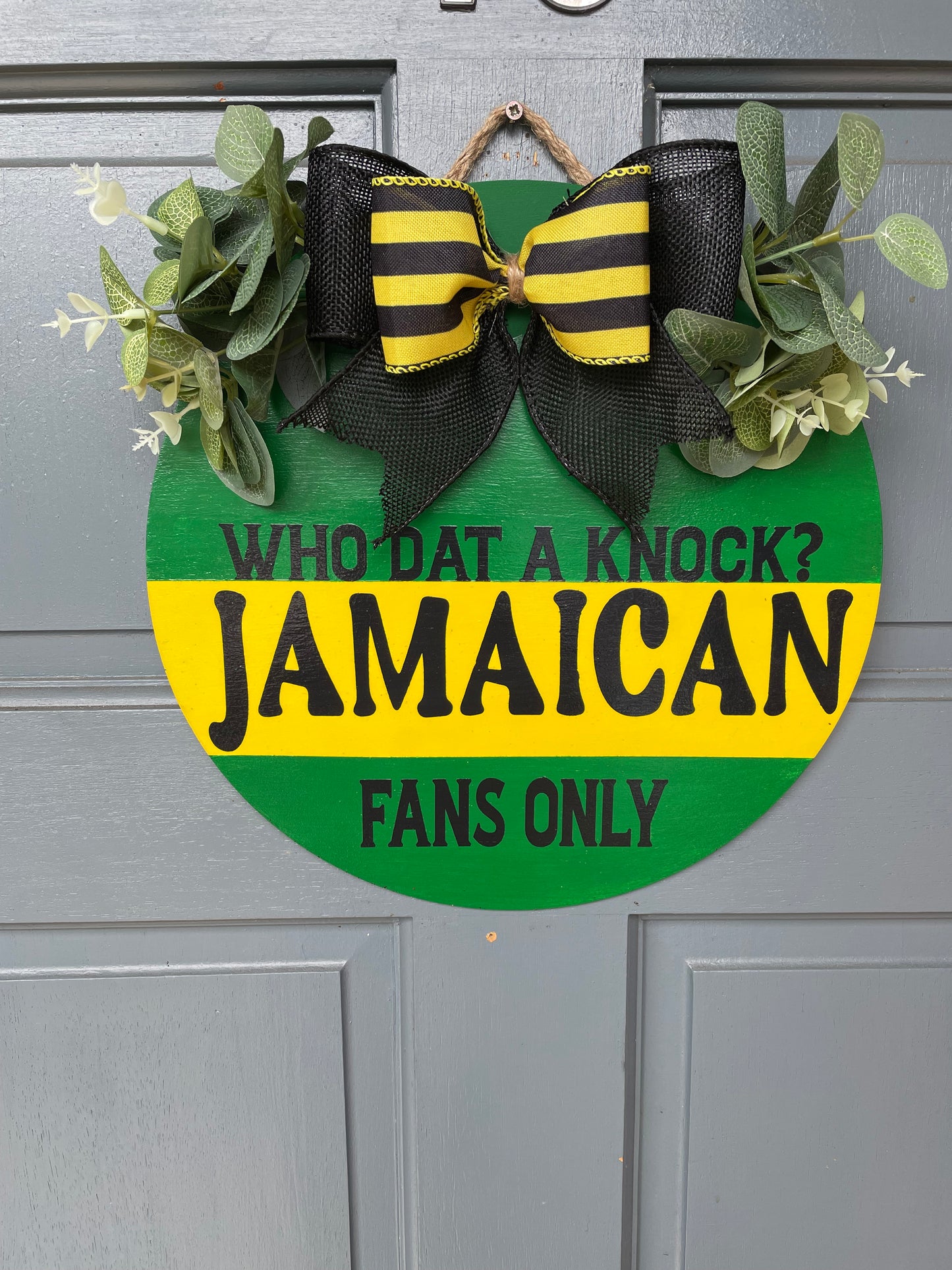 Jamaican Fans Only Door Wreath