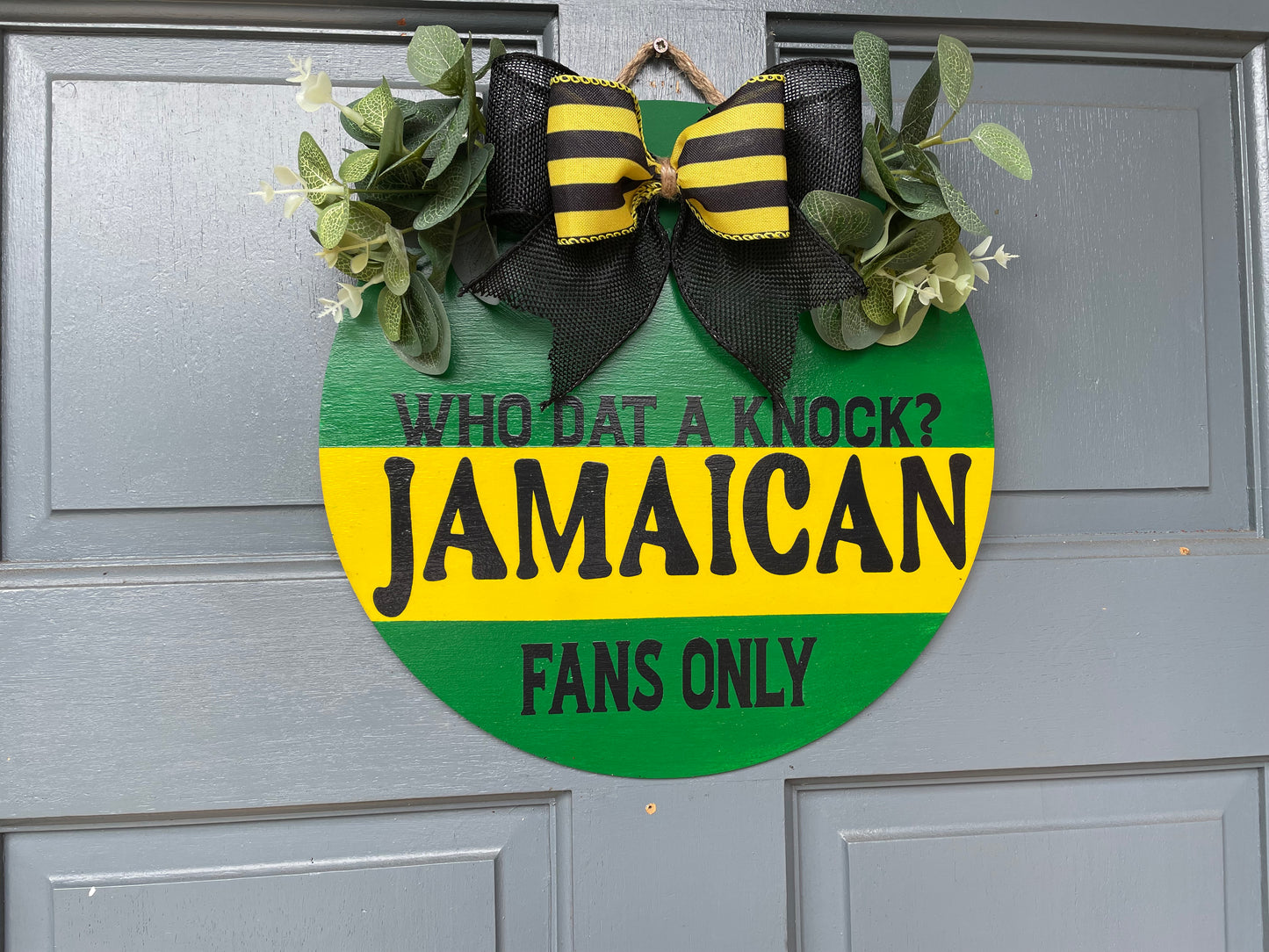 Jamaican Fans Only Door Wreath