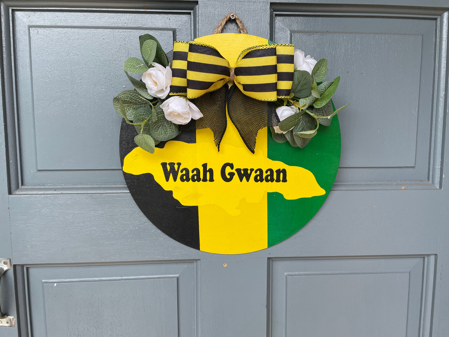 Waah Gwaan Jamaica Door Wreath