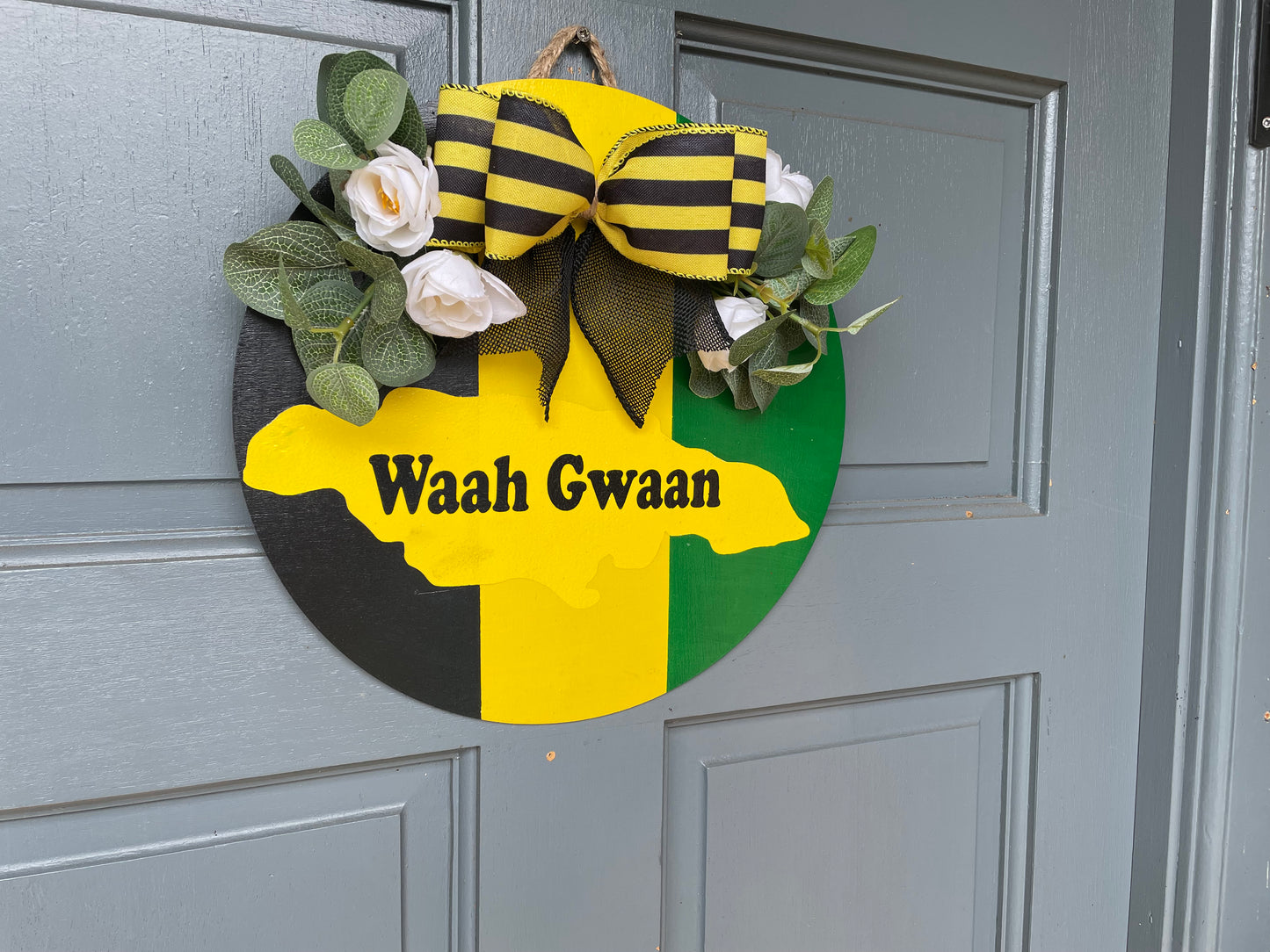 Waah Gwaan Jamaica Door Wreath