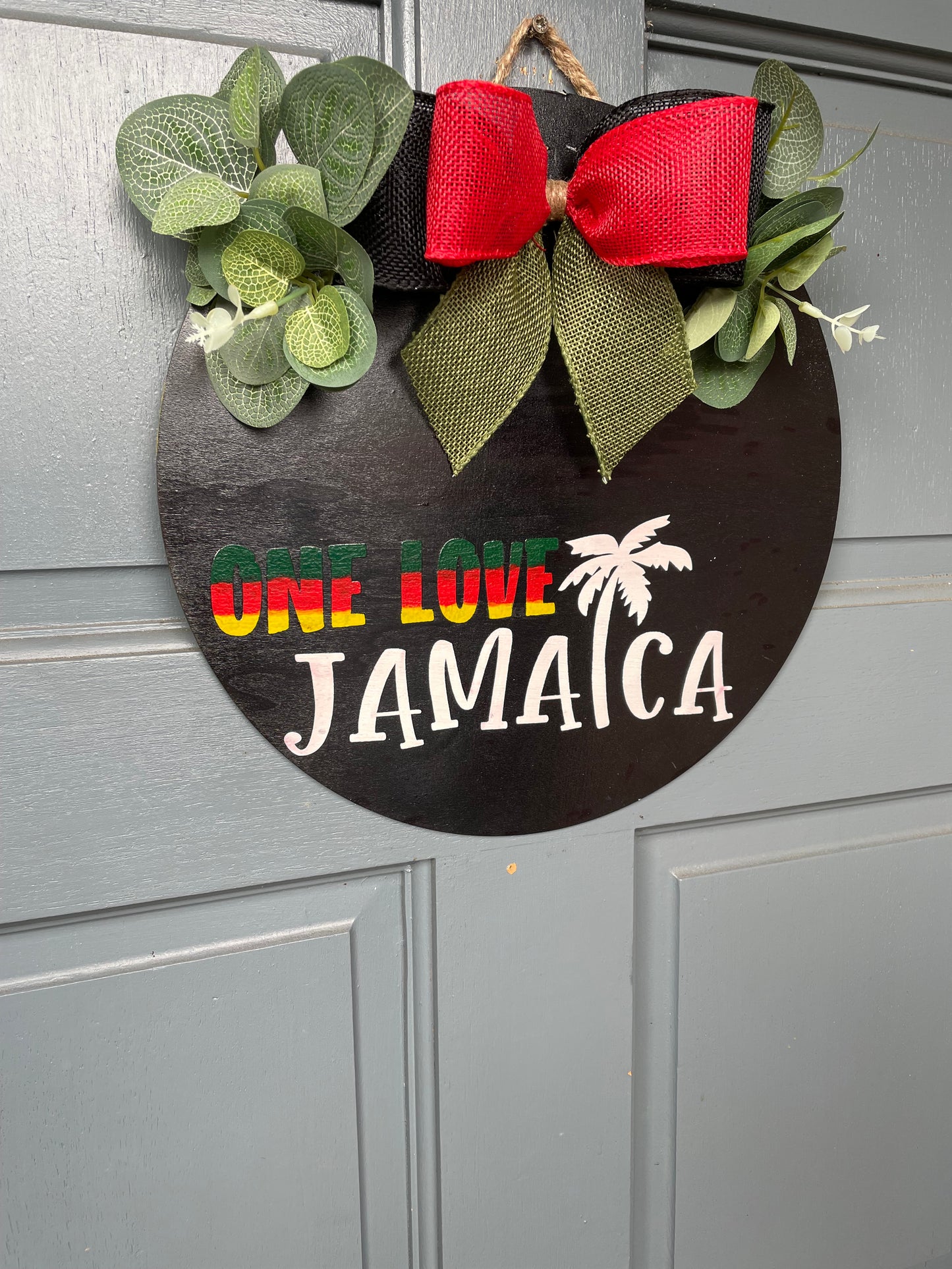 One Love Jamaica Door Wreath