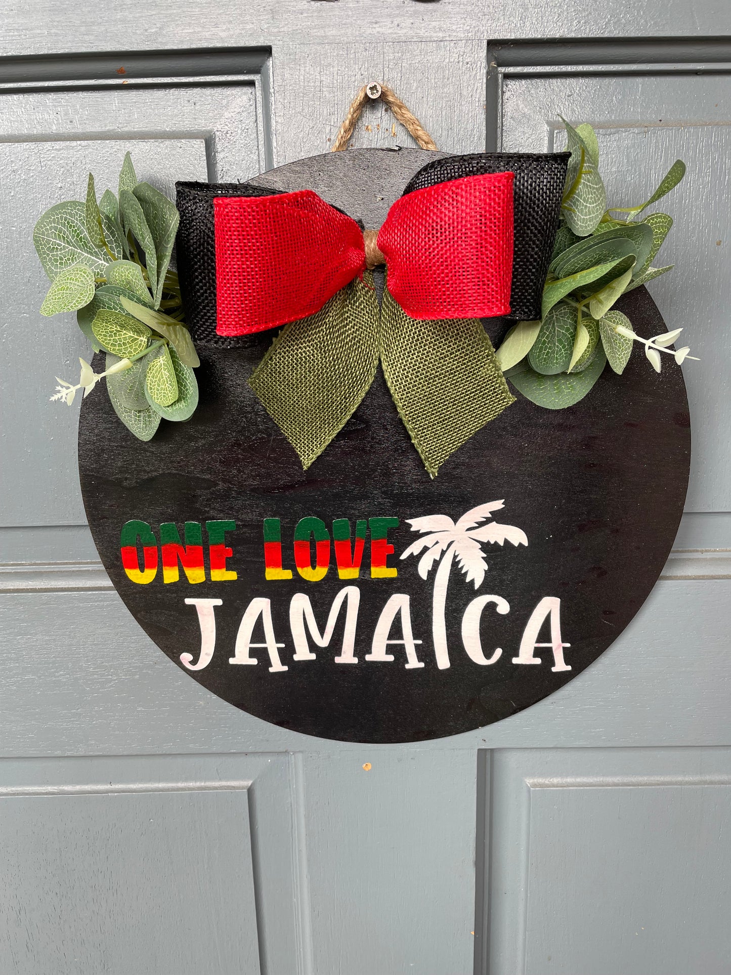 One Love Jamaica Door Wreath