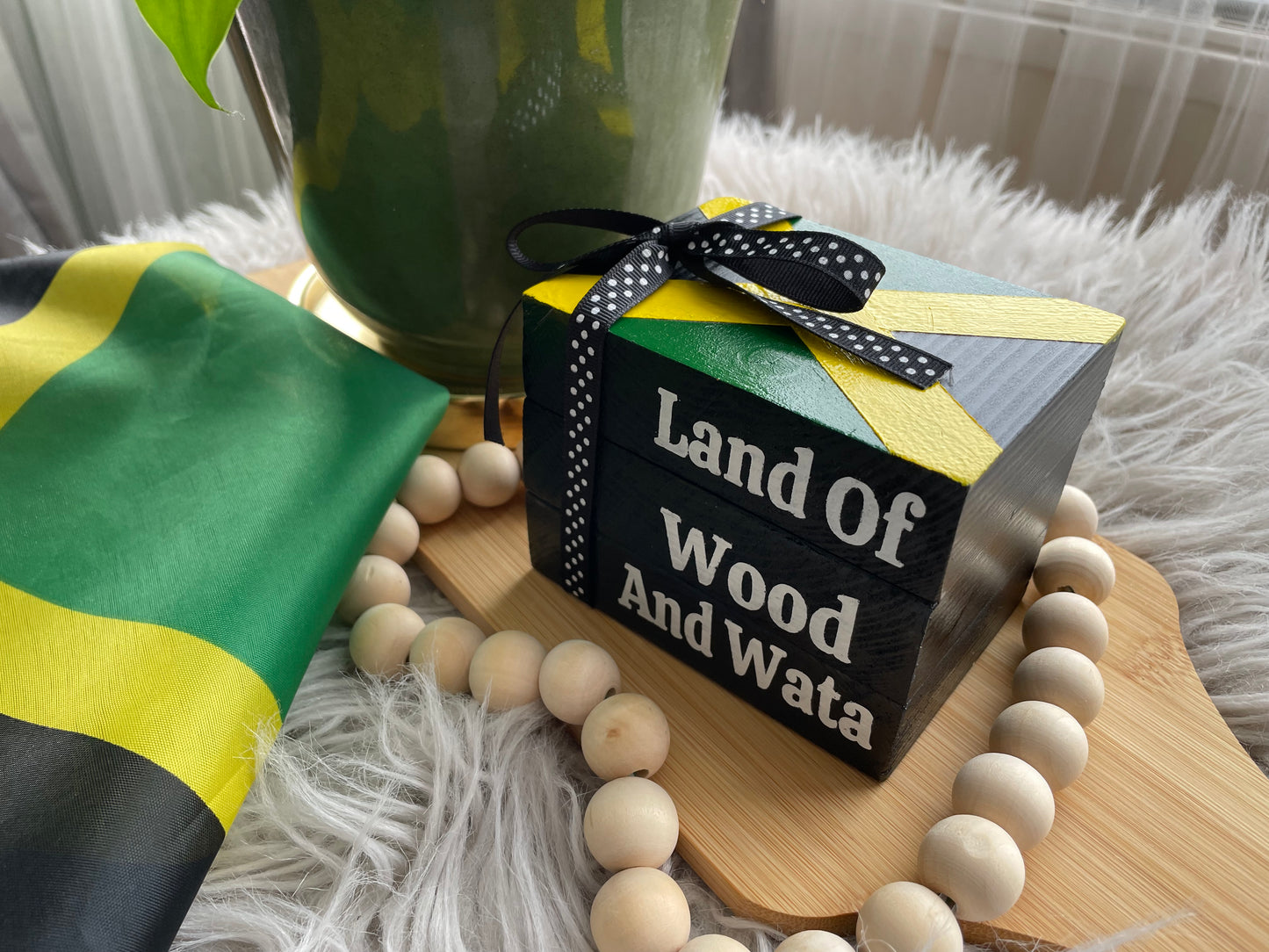 Tripple Wooden Bookstacks Decor