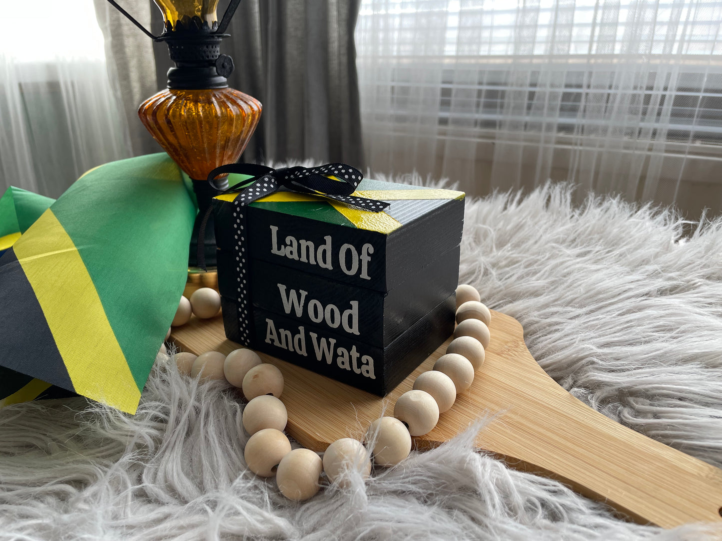 Tripple Wooden Bookstacks Decor