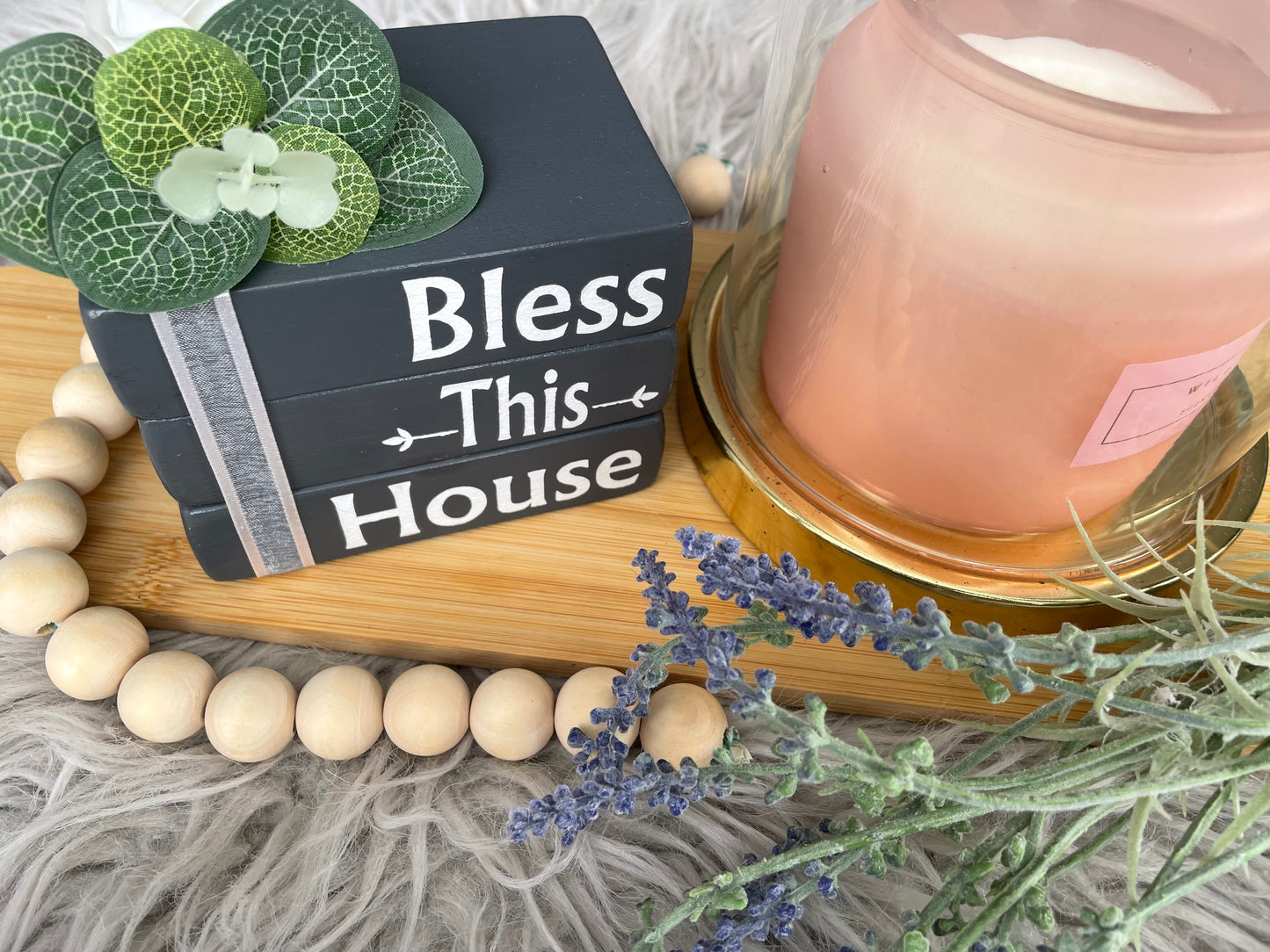 Tripple Wooden Bookstacks Decor