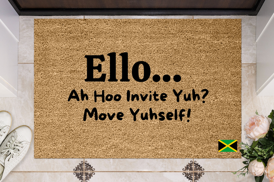 Ah Hoo Invite Yuh Door Mat