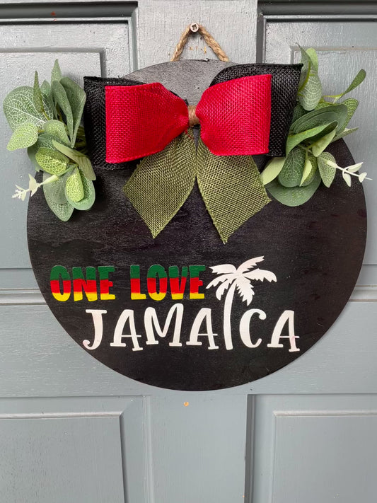 One Love Jamaica Door Wreath