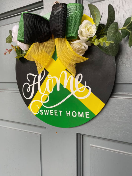 Home Sweet Home Jamaican Door Wreath