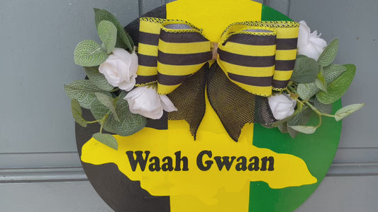 Waah Gwaan Jamaica Door Wreath