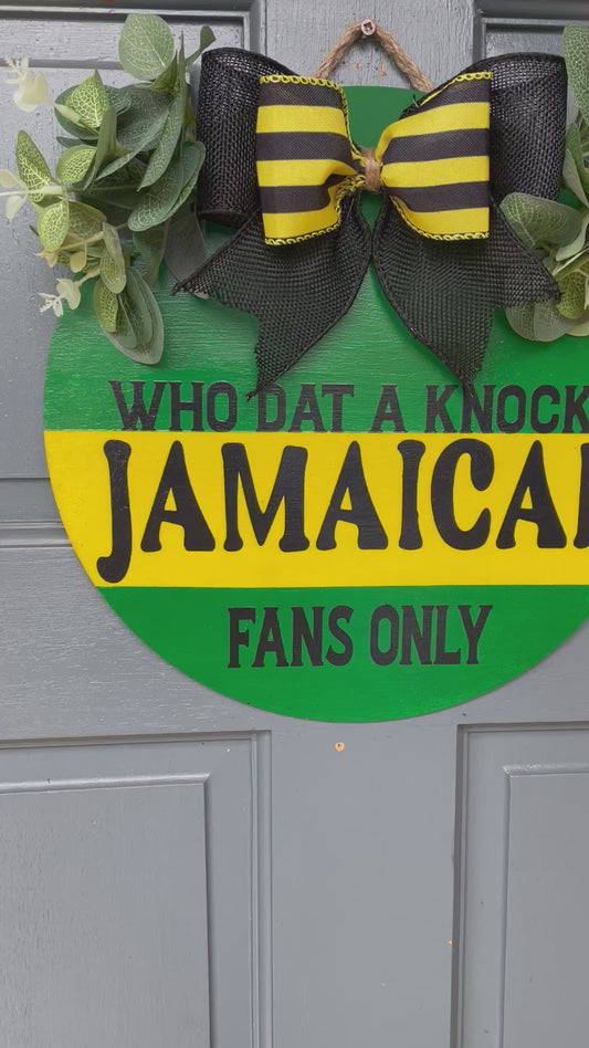 Jamaican Fans Only Door Wreath