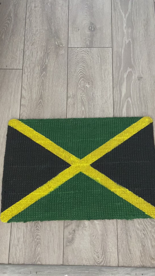 Flat Woven Jamaican Flag Doormat