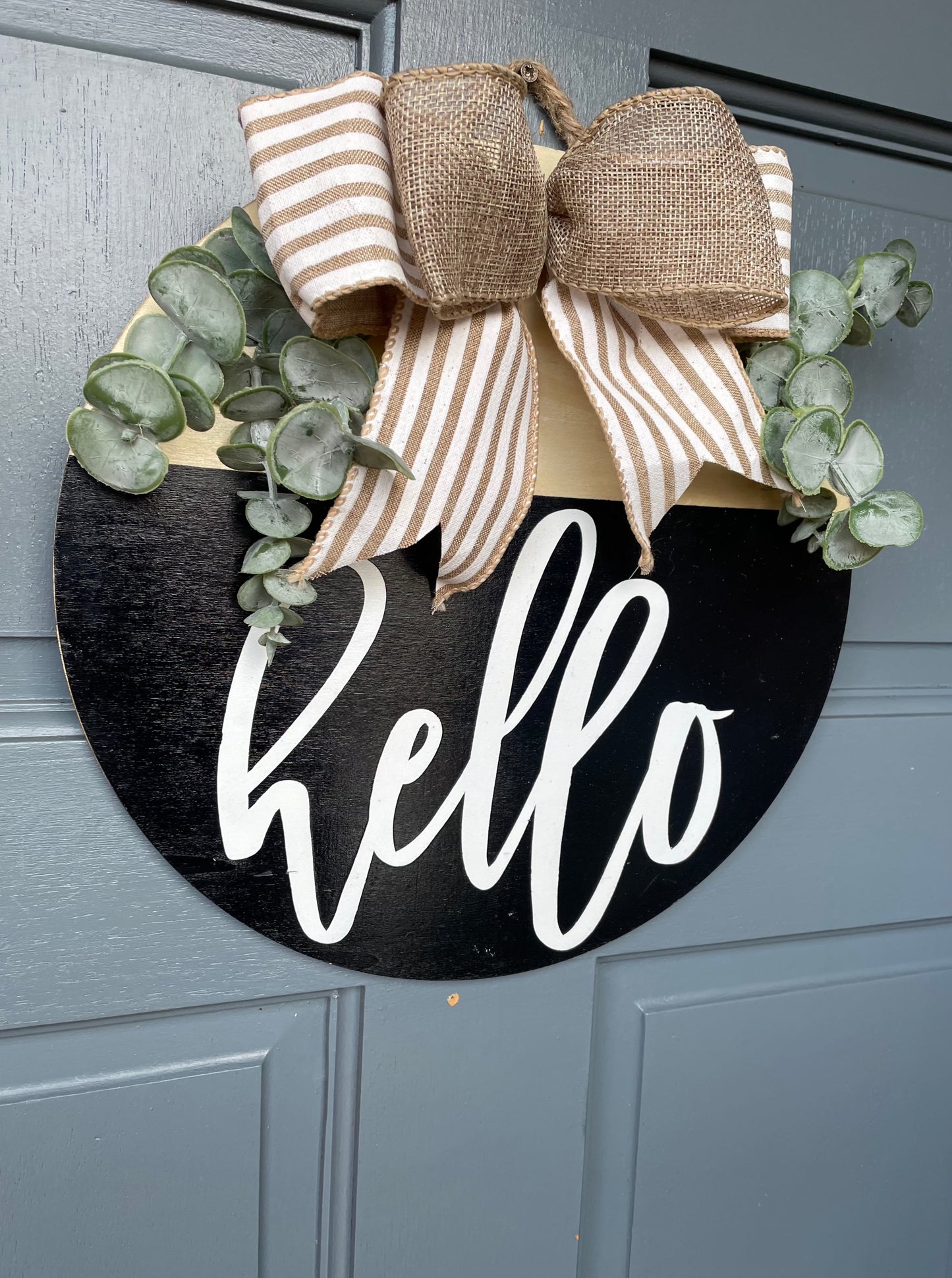 Wooden Door Wreath