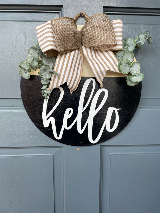 Wooden Door Wreath