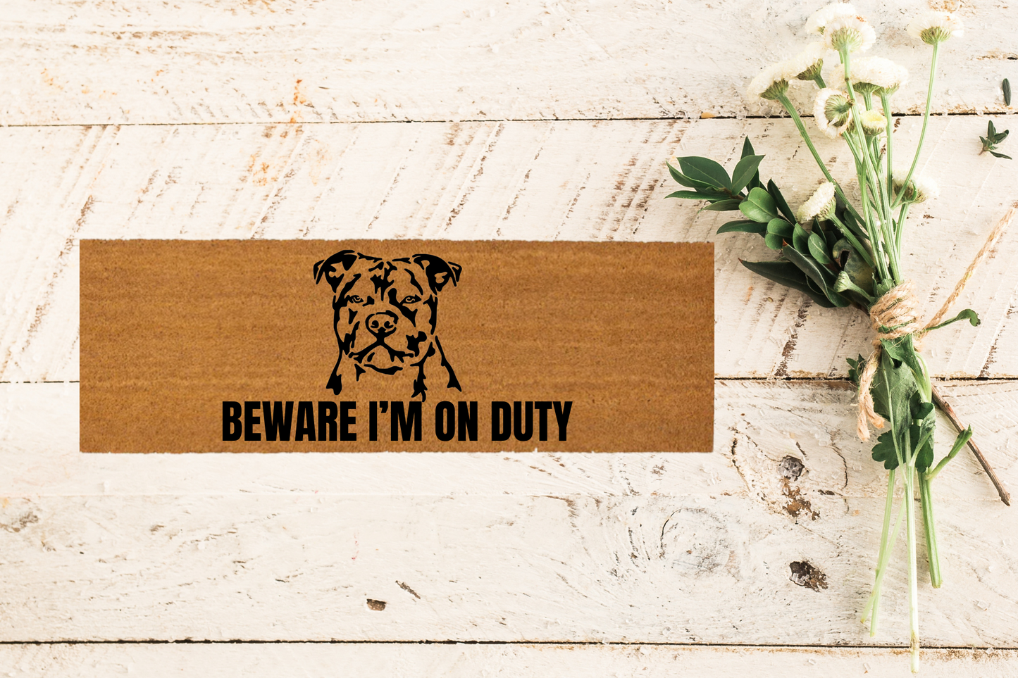 Beware I am on Duty Doormat