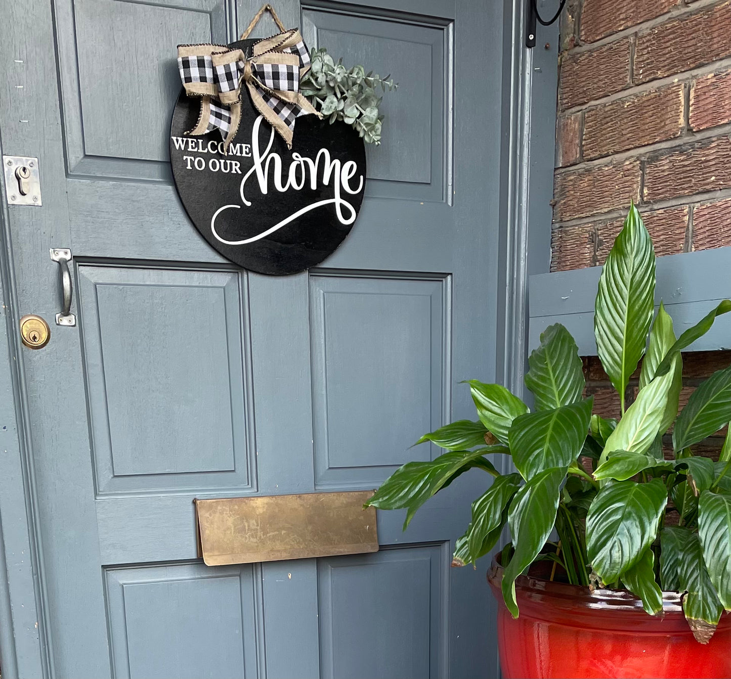 Wooden Door Wreath