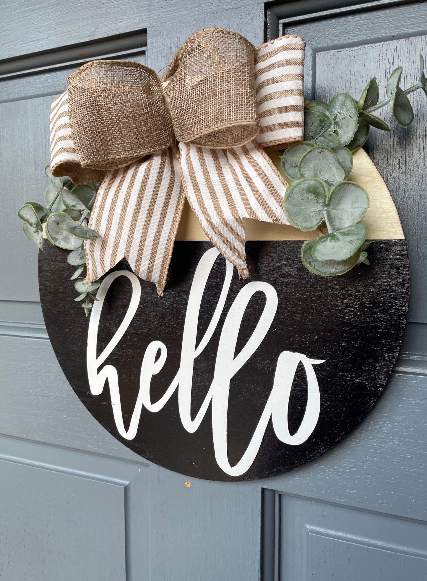 Wooden Door Wreath